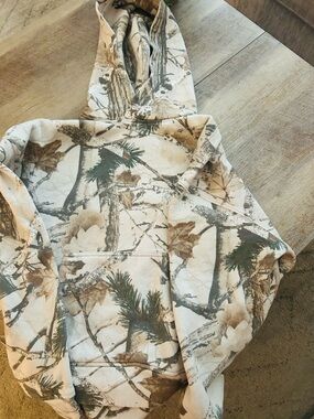 Hollister Cream, Brown & Green Camouflage Hoodie